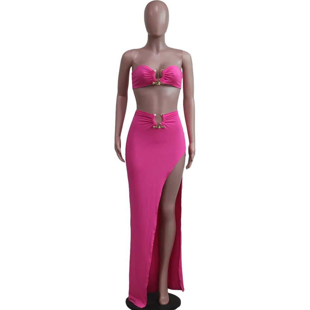 Traje de falda asimétrico y sexy para mujer, estilo casual europeo y americano, ideal para la playa.