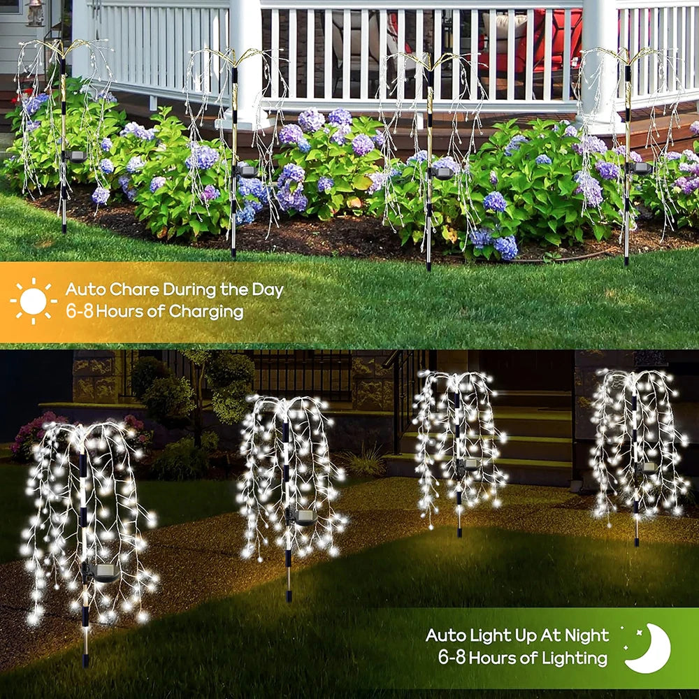 Luces solares para jardín, impermeables, con forma de petardos, ideales para patio, camino, césped, fiestas y decoración de camping.