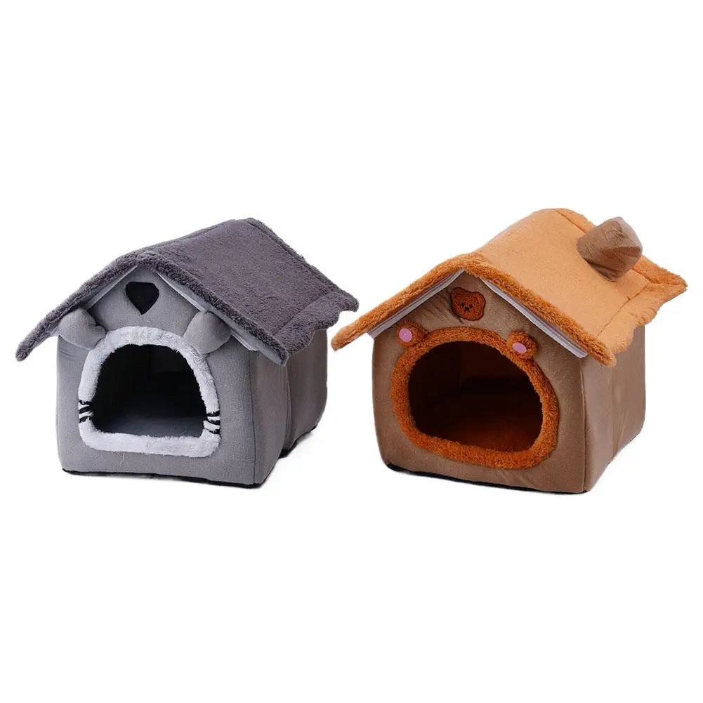 Casa para mascotas Cama para gatos Cueva para perros Caseta Saco de dormir cálido Tienda acogedora Cojín suave para cachorros Esterilla Suministros de invierno para interiores
