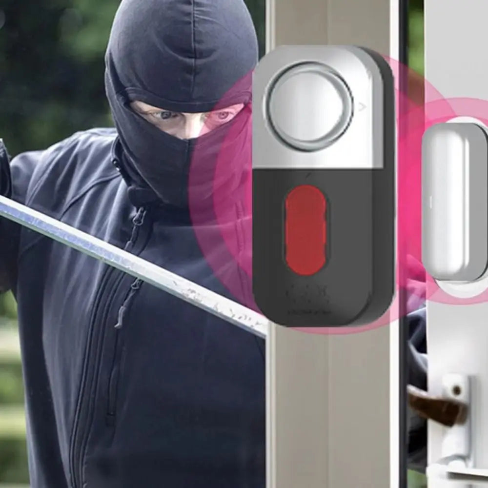 Alarma antirrobo con sensor magnético, alimentada por batería, detector de alto nivel de decibelios, sistema magnético inalámbrico para puertas, sensor inteligente para ventanas.
