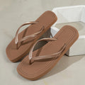Chanclas de verano para mujer, casuales, de color liso, cómodas, antideslizantes, ligeras, para interior y exterior, playa, con punta cuadrada, sandalias planas de EVA.