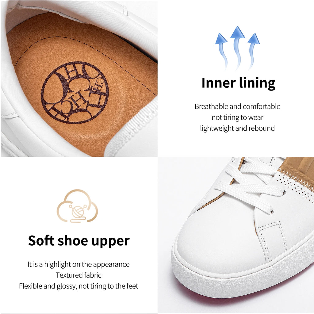 Zapatos casuales para mujer, blancos, con suela plana, tecnología de equilibrio, plantilla de presión, zapatillas cómodas, marca de lujo, novedad 2025