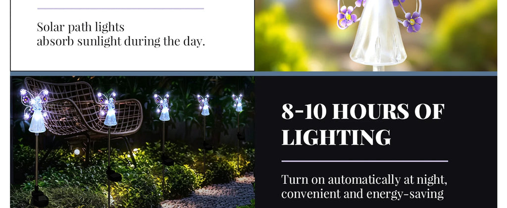 Luz solar de jardín con forma de ángel, luz solar decorativa para exteriores, impermeable, para caminos, tumbas, cementerios, regalo de condolencia
