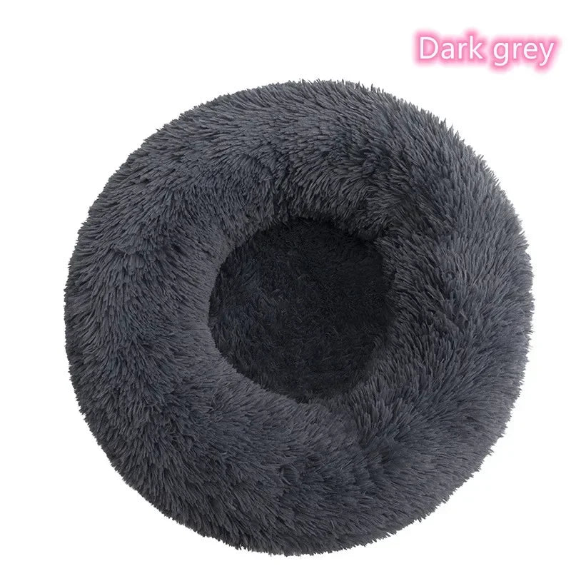 Cama para gatos de pelo largo ultrasuave, de felpa lavable, cama relajante tipo donut, cómoda y funcional.
