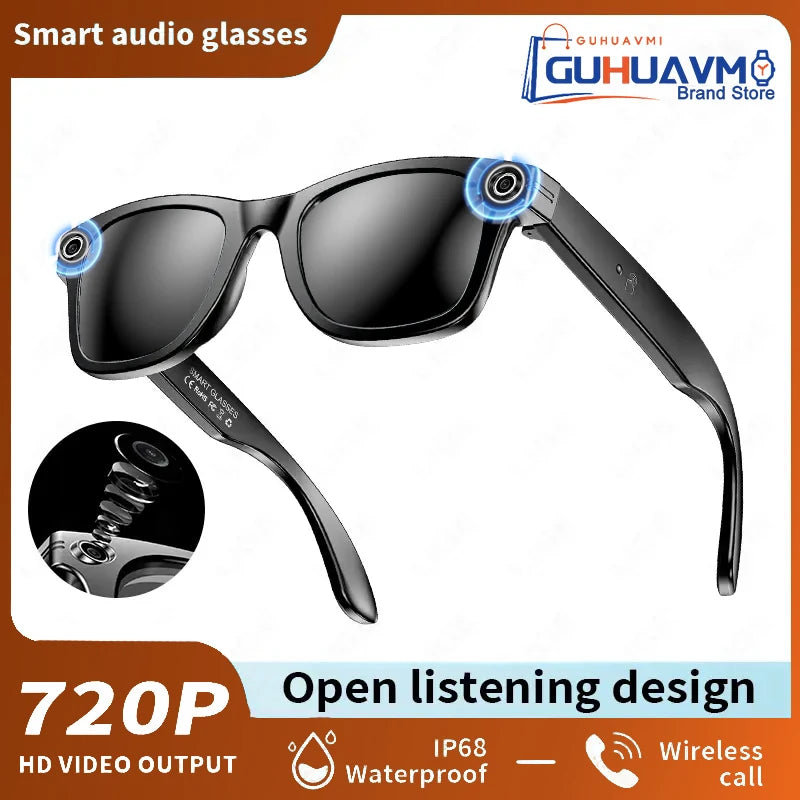 Gafas inteligentes con IA, 800 W, estabilización de imagen, cámara HD, grabación de vídeo, traducción de idiomas, Bluetooth, llamadas y reproducción de música. Para hombre y mujer.