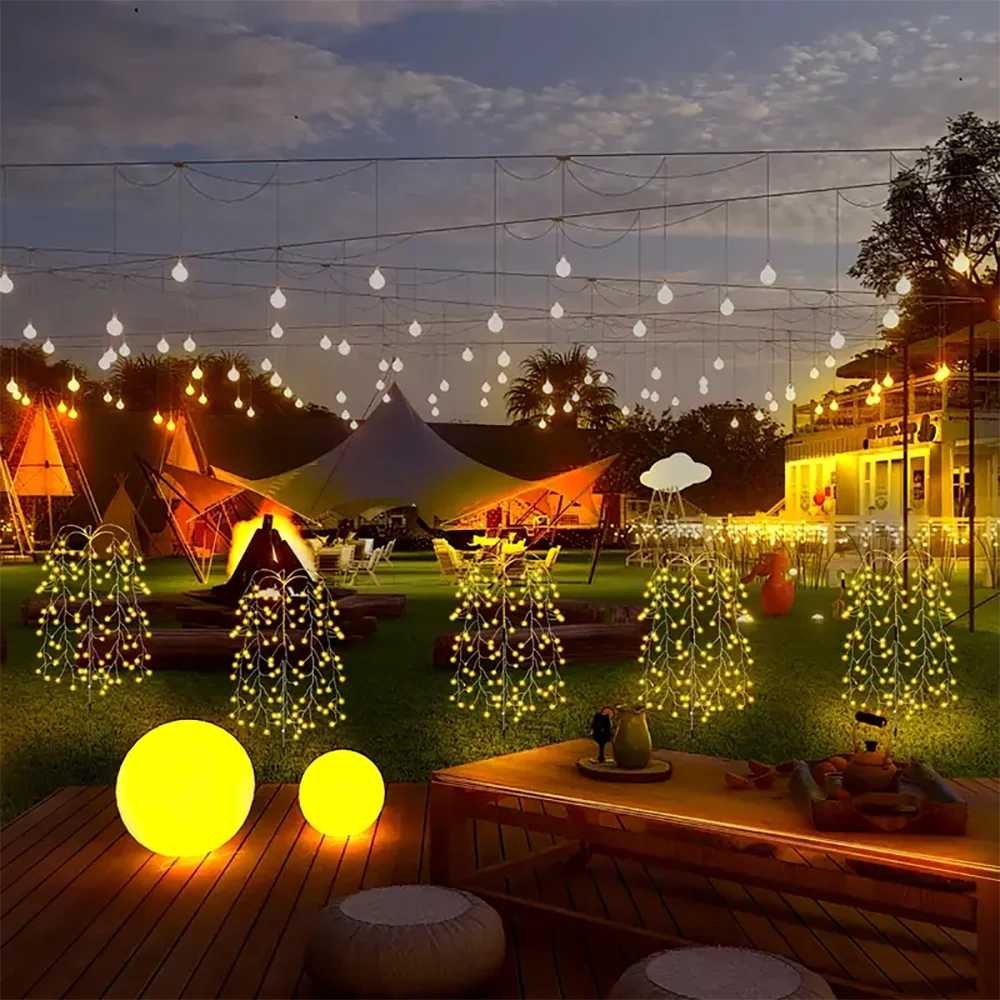 Luces solares para jardín, impermeables, con forma de petardos, ideales para patio, camino, césped, fiestas y decoración de camping.