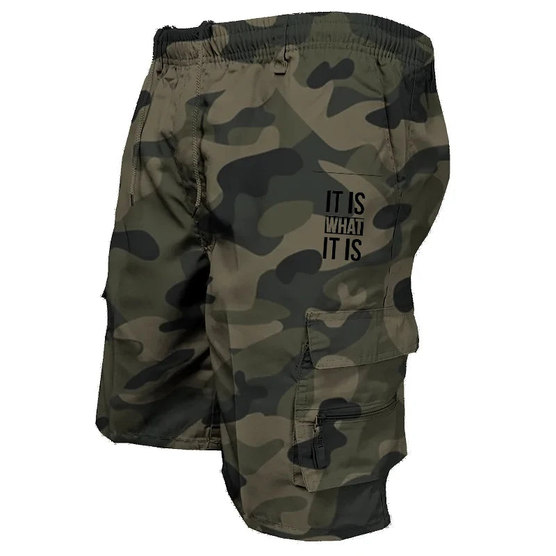 Pantalones cortos tácticos de camuflaje para hombre, de verano, con bolsillos cargo, estilo militar, informales, para senderismo, pesca y viajes.