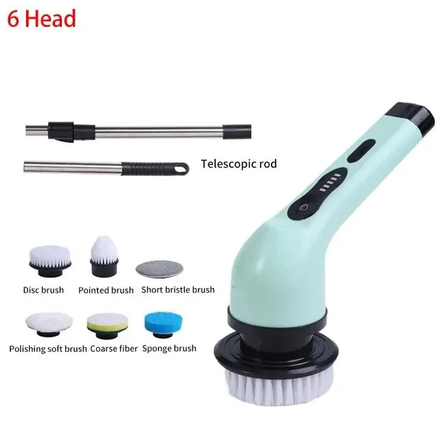 Cepillo de limpieza eléctrico inalámbrico para baño, ventanas, cocina, automóviles.