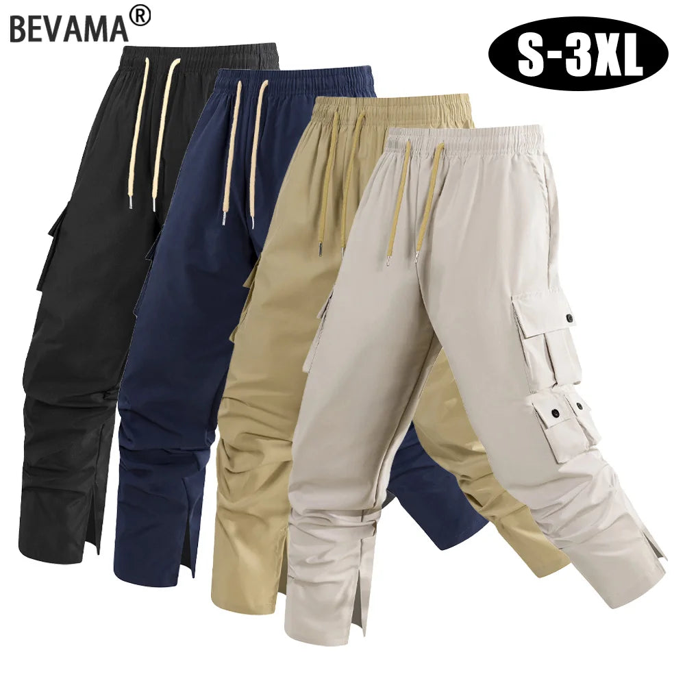 Pantalones cargo casuales para hombre, pantalones tácticos largos con múltiples bolsillos, pantalones casuales holgados para hombre, pantalones deportivos para exteriores, pantalones rectos para hombre.