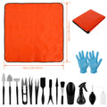 Kit de herramientas para mini macetas de 13/16 piezas para plantas suculentas de jardín con tapete para trasplante de bonsáis de interior y plántulas en miniatura