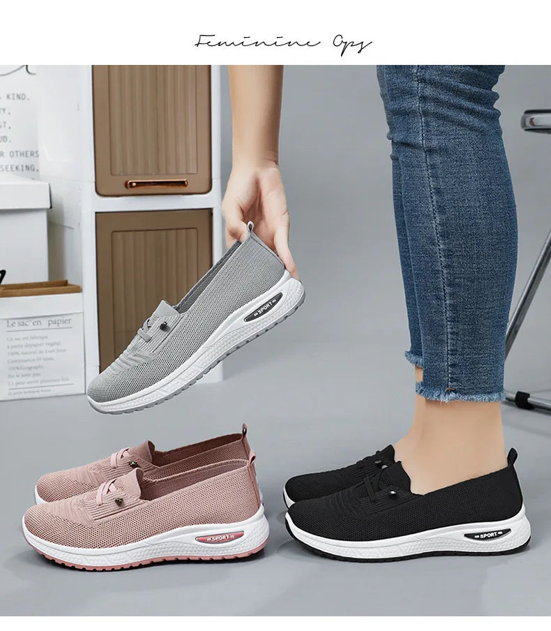 Zapatillas deportivas casuales para mujer 2025, transpirables, de malla, con suela gruesa. Precio asequible. Envío gratuito