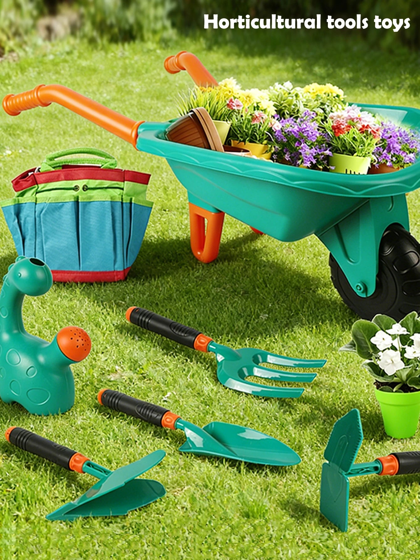 Juego de herramientas de jardinería de juguete para niños, delantal, guantes, herramientas para plantas y flores, regalos para niños y niñas.