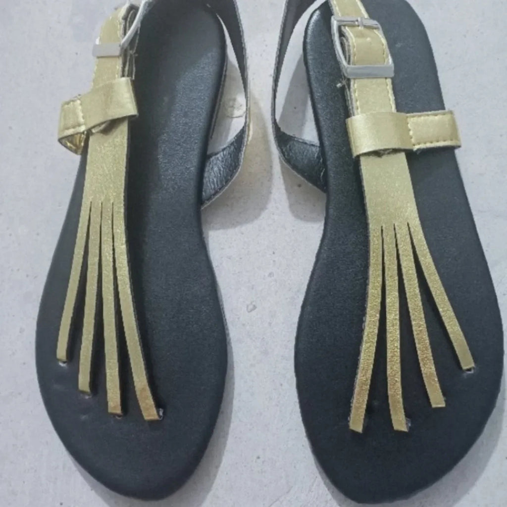 Sandalias planas de verano para mujer con hebilla, zapatos de playa de moda para exteriores, chanclas casuales nuevas, sandalias con garra metálica para mujer.