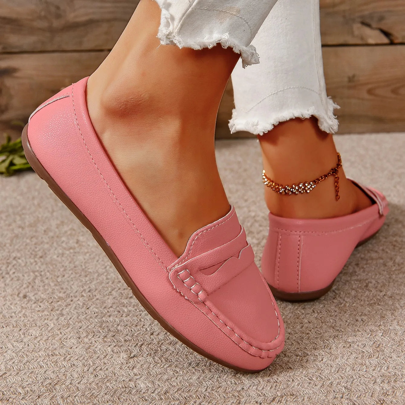 Zapatos planos para mujer, cómodos, ligeros, a la moda, mocasines, ideales para primavera y otoño, zapatillas casuales de suela fina, zapatos para exteriores para mujer.