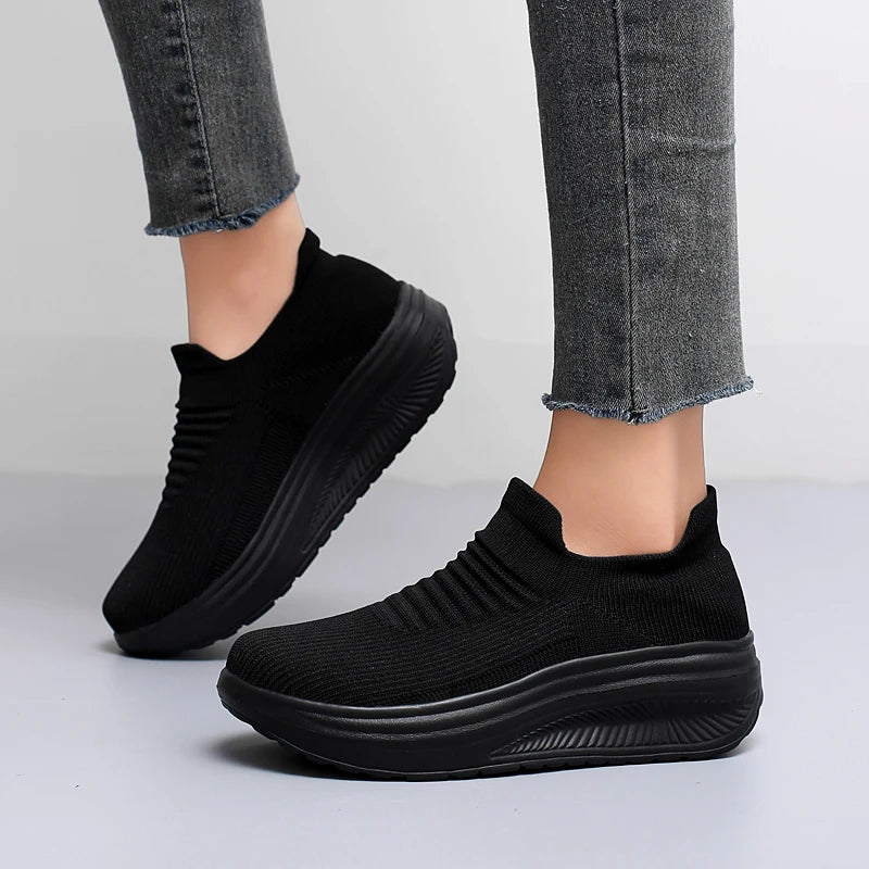 Zapatos para mujer Primavera Otoño Transpirables Moda Zapatillas Plataforma Zapatillas Casuales para Mujer Zapatos Mocasines Caminar Zapatos De Mujer