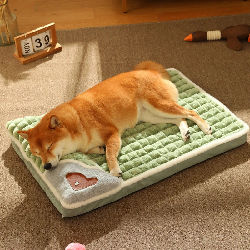 Camas relajantes para perros pequeños y grandes. Colchoneta de lujo para perros con almohada y funda extraíble. Colchoneta de espuma para mascotas. Camas suaves para dormir.