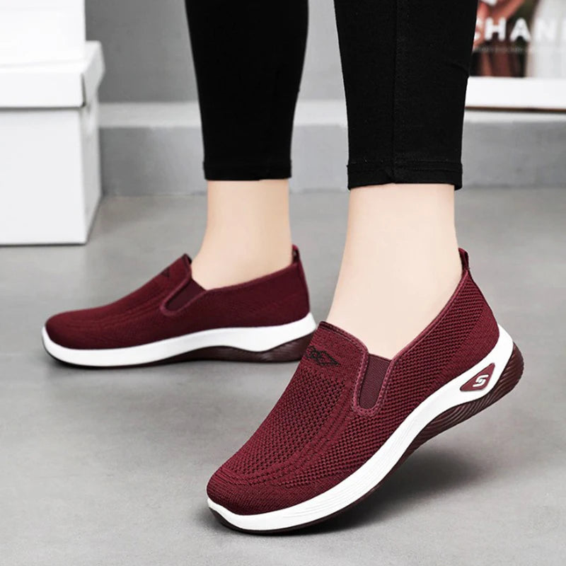 Zapatillas deportivas casuales para mujer, transpirables y ligeras, antideslizantes, para correr y caminar al aire libre, vulcanizadas.