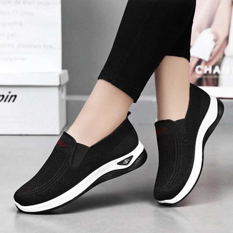 Zapatillas deportivas casuales para mujer, transpirables y ligeras, antideslizantes, para correr y caminar al aire libre, vulcanizadas.