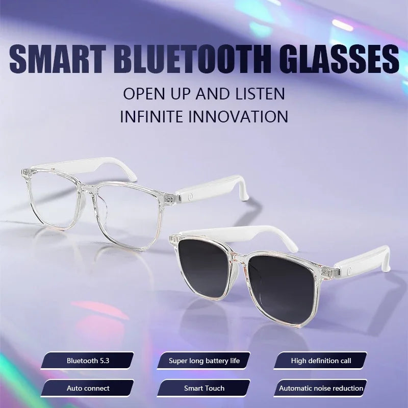 Gafas inteligentes GS03 mejoradas con cámara, grabación de vídeo, reconocimiento fotográfico por IA, traducción de llamadas por Bluetooth y asistente de voz.