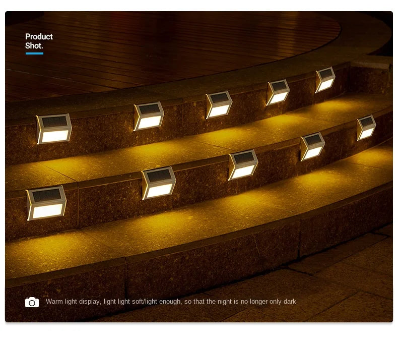 Lámpara solar de jardín para exteriores, decoración de jardín, luz para escaleras, luz para patio, luz de pared para paisaje