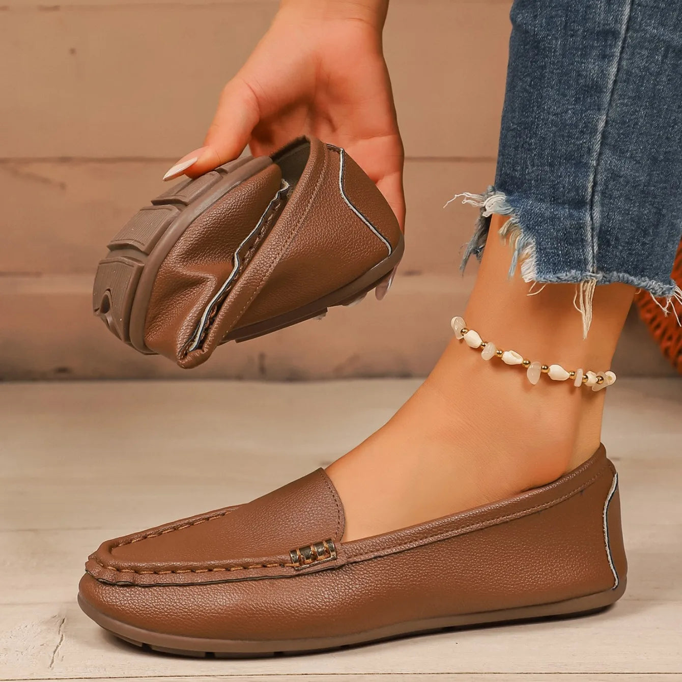 Zapatos de mujer tipo mocasín 2025, nuevos y ligeros, para mujer, zapatillas deportivas casuales y cómodas, zapatos planos tipo bailarina sin cordones para mujer.
