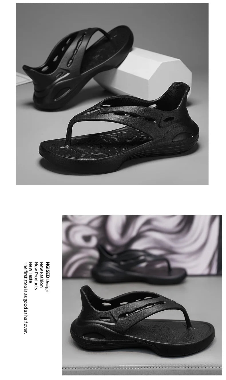 Sandalias deportivas para mujer, chanclas planas de verano, cómodas, informales, sin cordones, con plataforma ligera y diseño hueco.