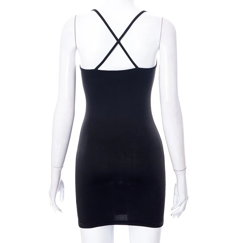 Nuevos vestidos 2025 Moda femenina Verano Color liso Cuello halter Faldas cruzadas con abertura en la cadera Ropa femenina Tops
