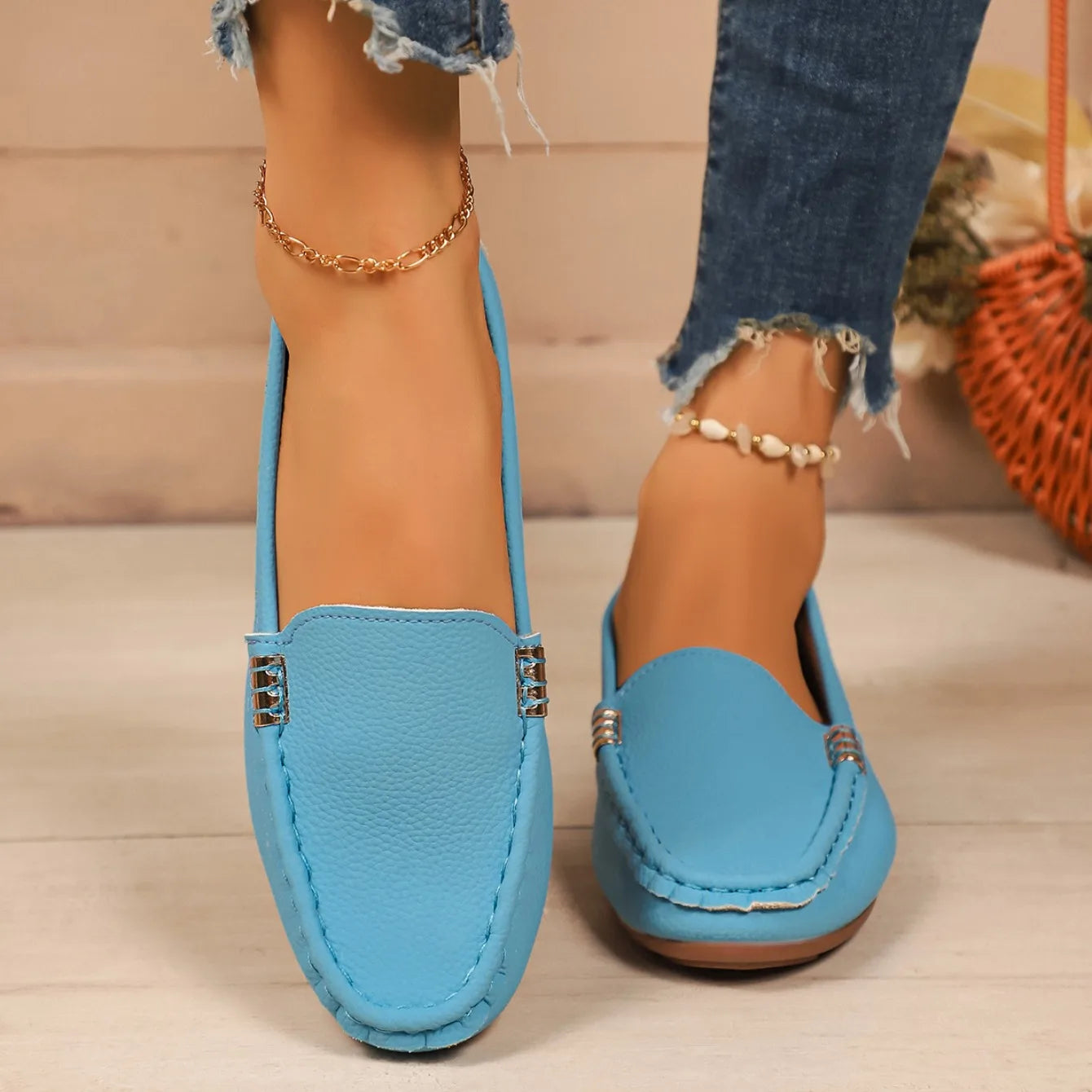 Zapatos de mujer tipo mocasín 2025, nuevos y ligeros, para mujer, zapatillas deportivas casuales y cómodas, zapatos planos tipo bailarina sin cordones para mujer.