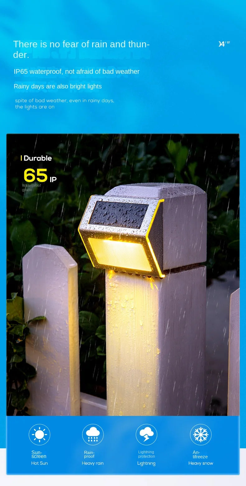Lámpara solar de jardín para exteriores, decoración de jardín, luz para escaleras, luz para patio, luz de pared para paisaje