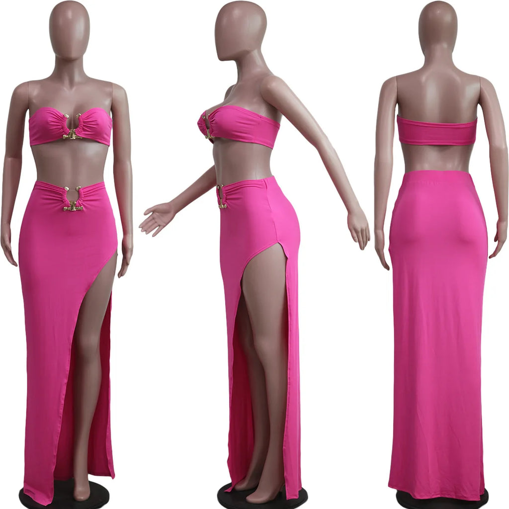 Traje de falda asimétrico y sexy para mujer, estilo casual europeo y americano, ideal para la playa.