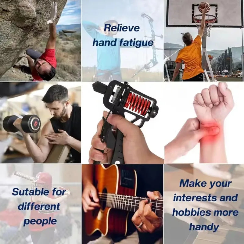 Entrenador de fuerza de agarre de 5 a 165 kg, fortalecedor de agarre de mano, fortalecedor de antebrazo con resistencia ajustable, perfecto para músicos y atletas.