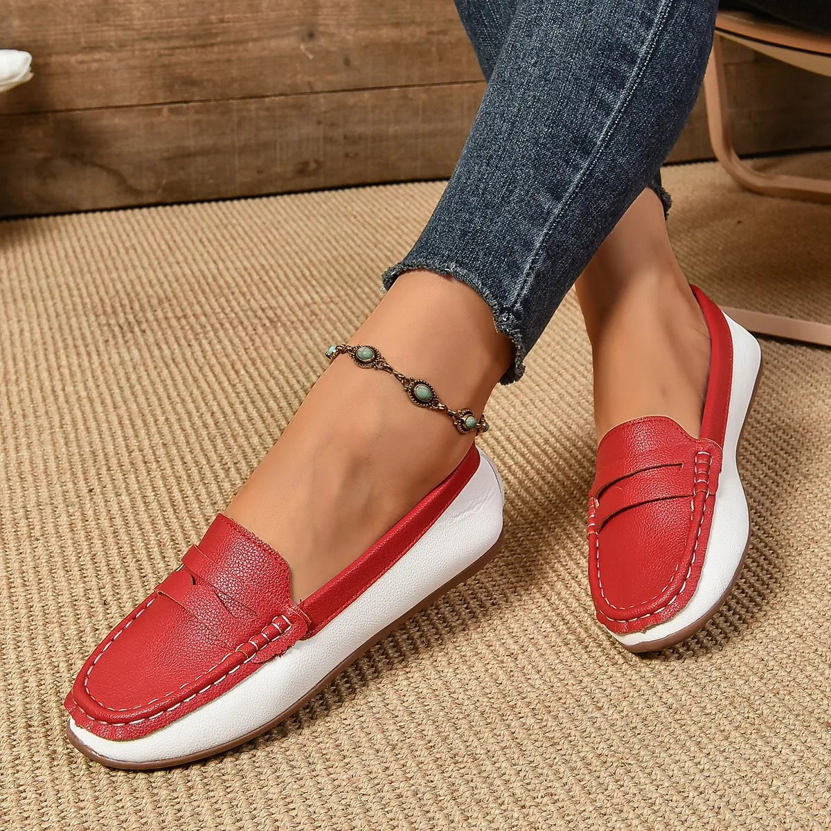 Zapatos planos para mujer, cómodos, ligeros, a la moda, mocasines, ideales para primavera y otoño, zapatillas casuales de suela fina, zapatos para exteriores para mujer.