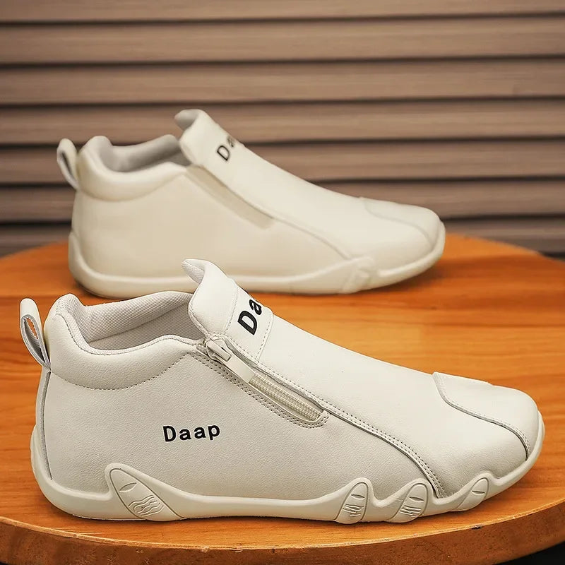 Zapatos casuales nuevos para hombre 2024, botines de lujo con punta redonda, zapatos ligeros sin cordones para caminar, zapatillas altas cómodas para hombre, ideales para actividades al aire libre.