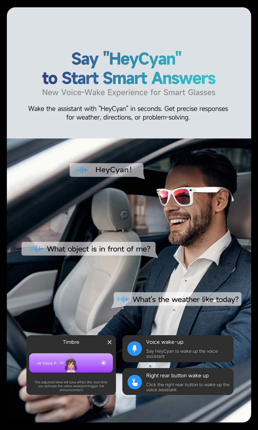 Gafas inteligentes con IA, 800 W, estabilización de imagen, cámara HD, grabación de vídeo, traducción de idiomas, Bluetooth, llamadas y reproducción de música. Para hombre y mujer.