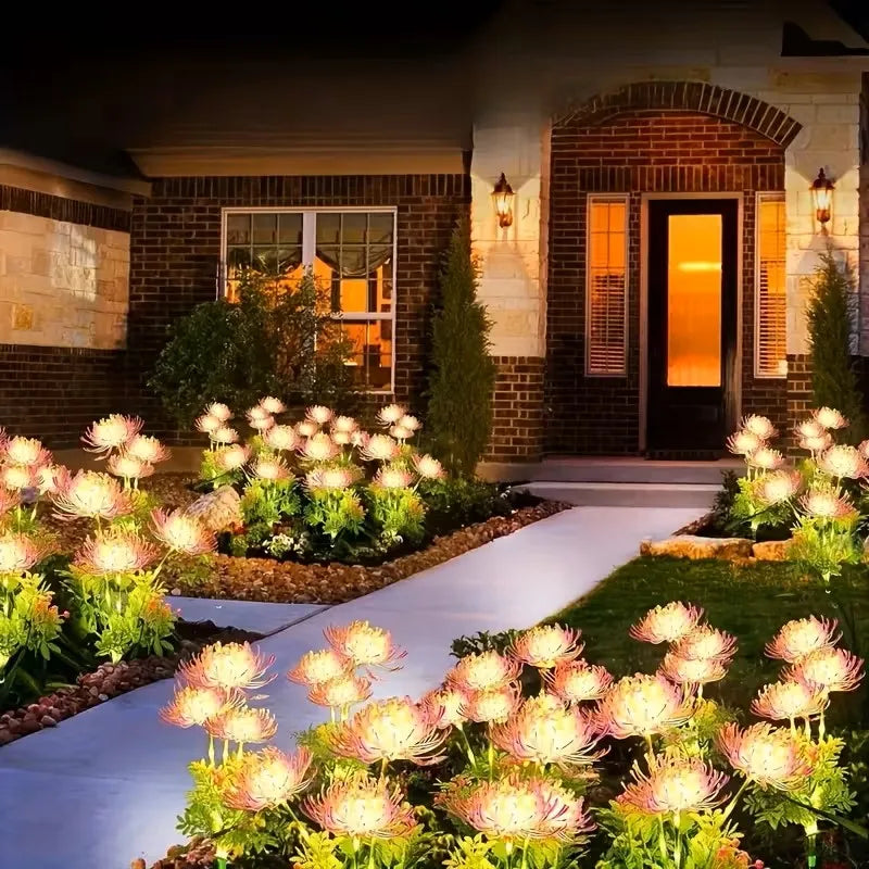 Lámpara solar de jardín con flores y tallo iluminados, panel solar mejorado, decoración para exteriores y regalo para mamá.