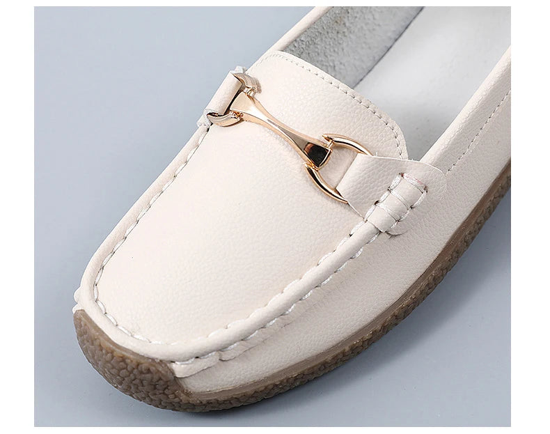 Zapatos planos de mujer 2024, mocasines de cuero, zapatillas deportivas, zapatos casuales, mocasines sin cordones, zapatos náuticos para mujer, talla grande 44.