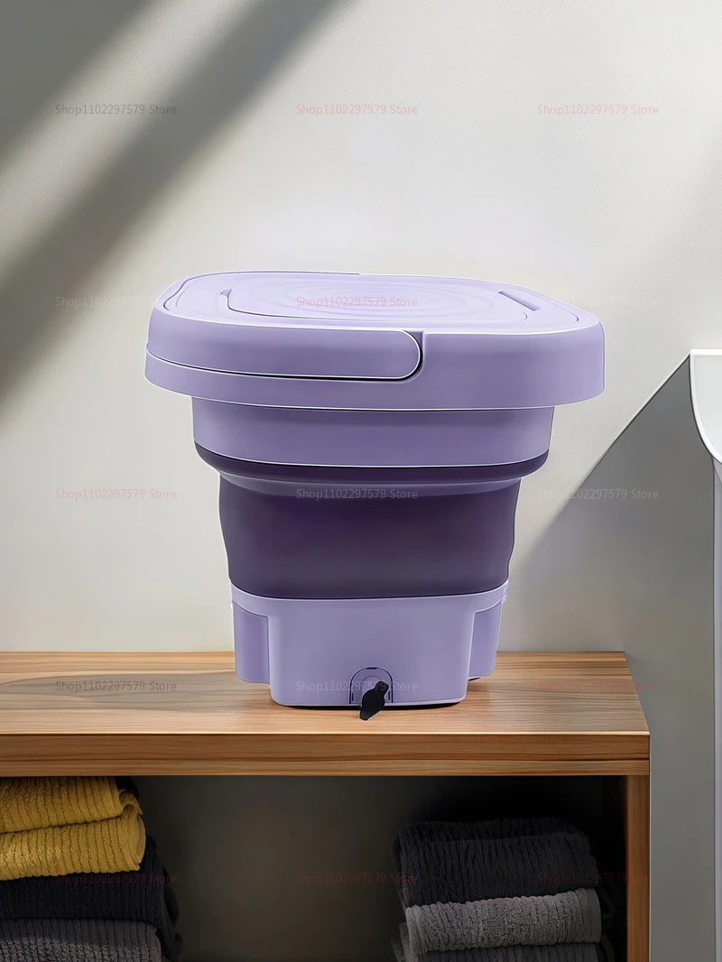 Lavadora portátil mini plegable de 8 litros con centrifugadora, lavadora compacta para calcetines y ropa interior, ideal para viajes, dormitorios y uso doméstico.