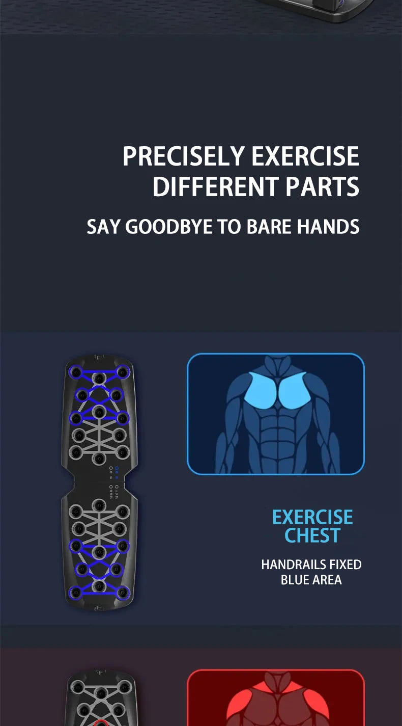 Juego de tabla de flexiones multifuncional portátil con asas, plegable, para entrenamiento de pecho, abdomen, brazos y espalda.