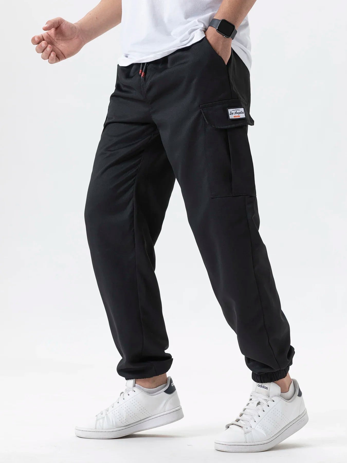 Pantalones deportivos cargo casuales para hombre, primavera/otoño, tallas S-2XL, con cordón ajustable en la cintura, estilo jogger, para senderismo, tácticos, con bolsillos.