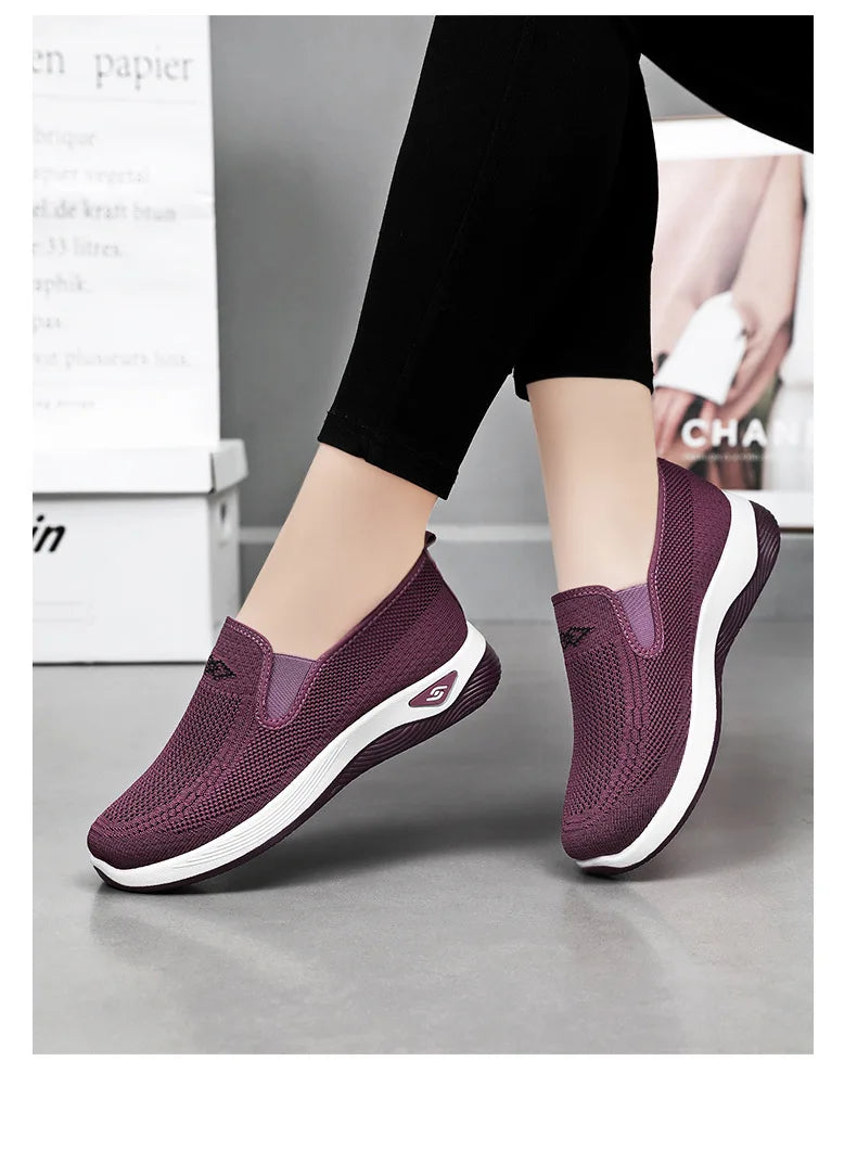 Zapatillas deportivas casuales para mujer, transpirables y ligeras, antideslizantes, para correr y caminar al aire libre, vulcanizadas.
