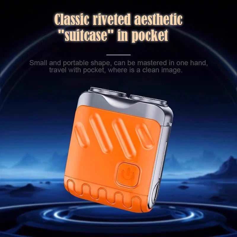 Mini afeitadora portátil para hombres, afeitado en seco, USB-C, resistente al agua IPX7, fácil de limpiar, indicador de batería.