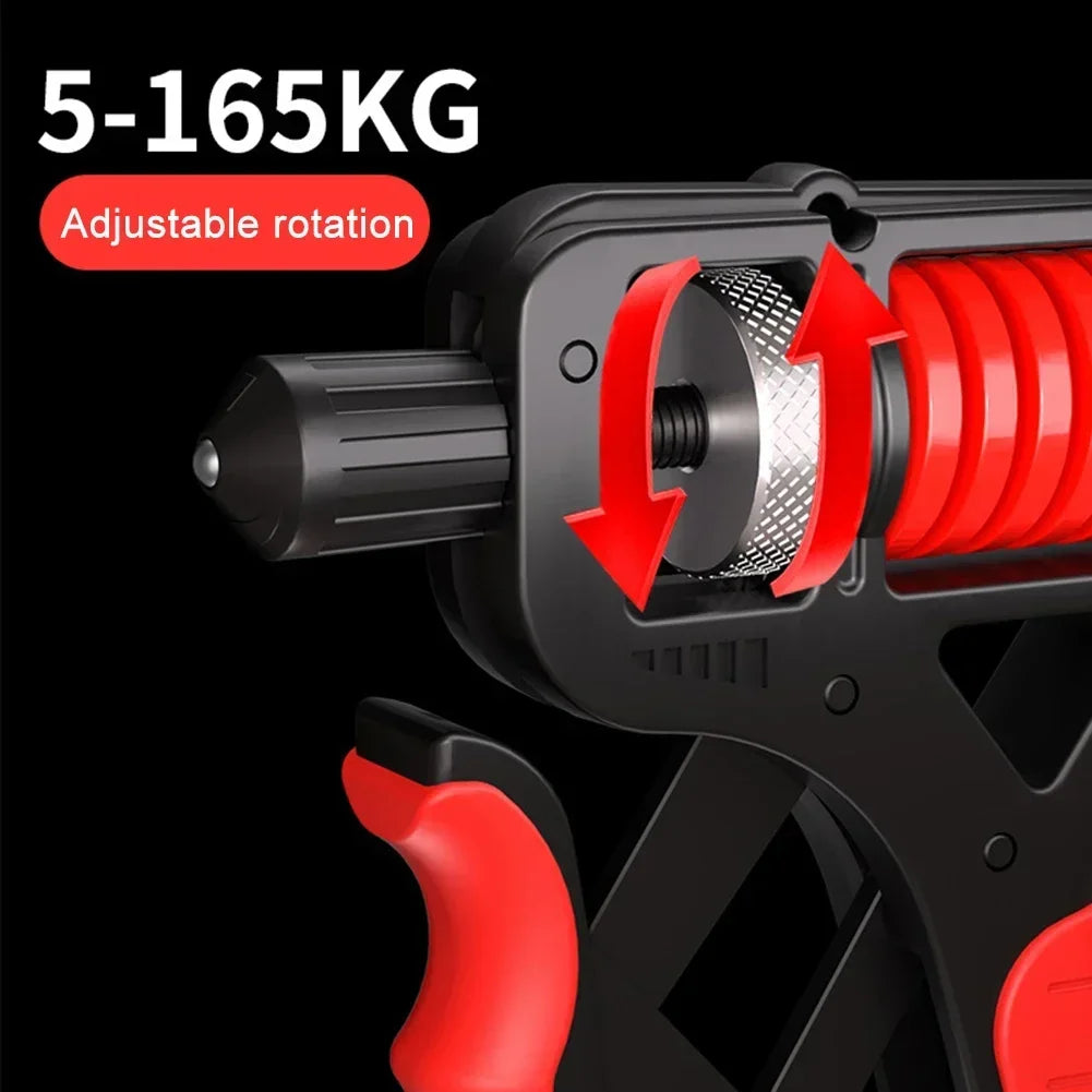 Entrenador de fuerza de agarre de 5 a 165 kg, fortalecedor de agarre de mano, fortalecedor de antebrazo con resistencia ajustable, perfecto para músicos y atletas.