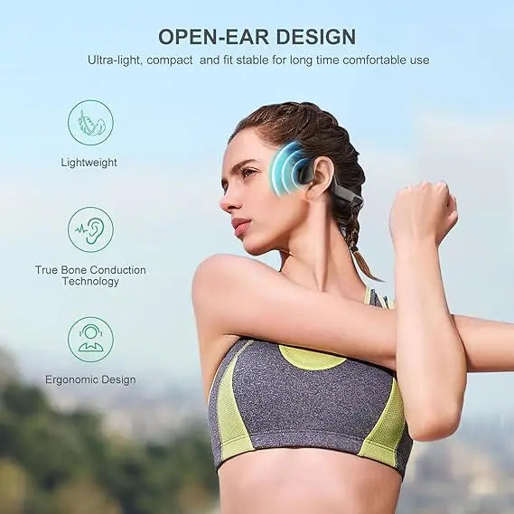 Auriculares de conducción ósea Run for Shokz, auriculares Bluetooth de oído abierto, auriculares inalámbricos supraaurales, auriculares deportivos inalámbricos para correr.