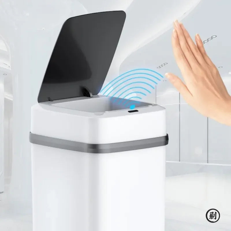 Cubo de basura automático inteligente de 13/15 litros para cocina y baño con tapa y sensor inteligente.