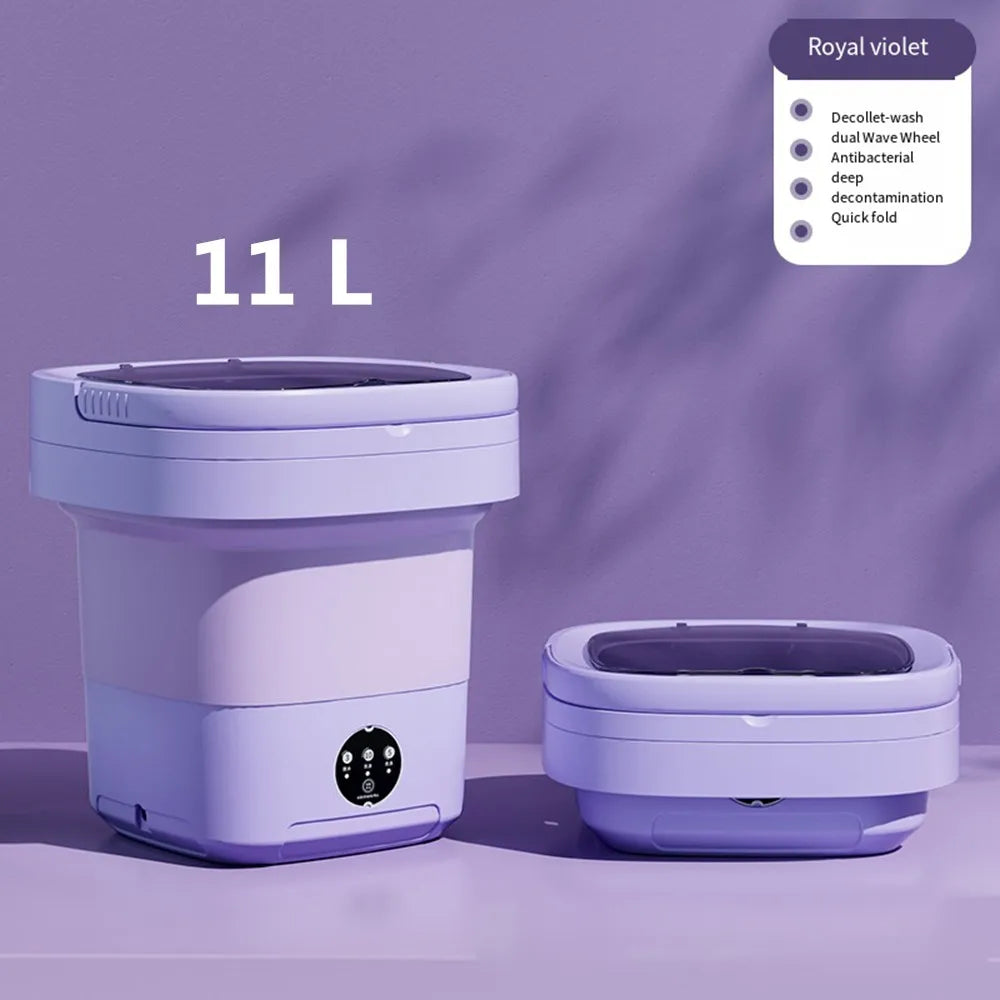Lavadora portátil plegable de 6L y 11L con centrifugadora para ropa, ropa interior y calcetines, ultrasónica, para viajes y hogar. Mini lavadora de 110V y 220V.