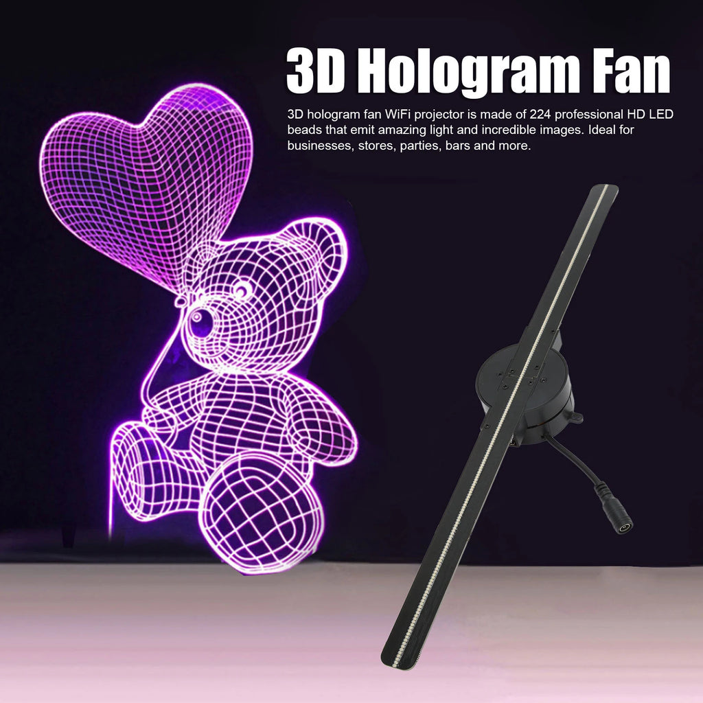 Ventilador de hologramas 3D WiFi UE/EE. UU. Proyector de hologramas 3D Ángulo de visión de 176 grados 100-240 V 2000x224 Edición personalizada estable para empresas