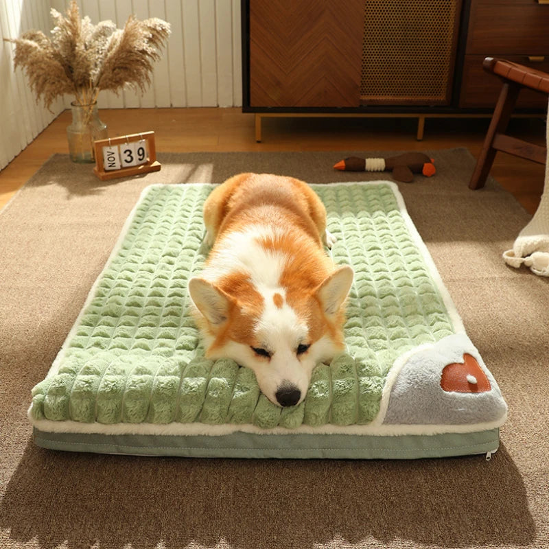Camas relajantes para perros pequeños y grandes. Colchoneta de lujo para perros con almohada y funda extraíble. Colchoneta de espuma para mascotas. Camas suaves para dormir.