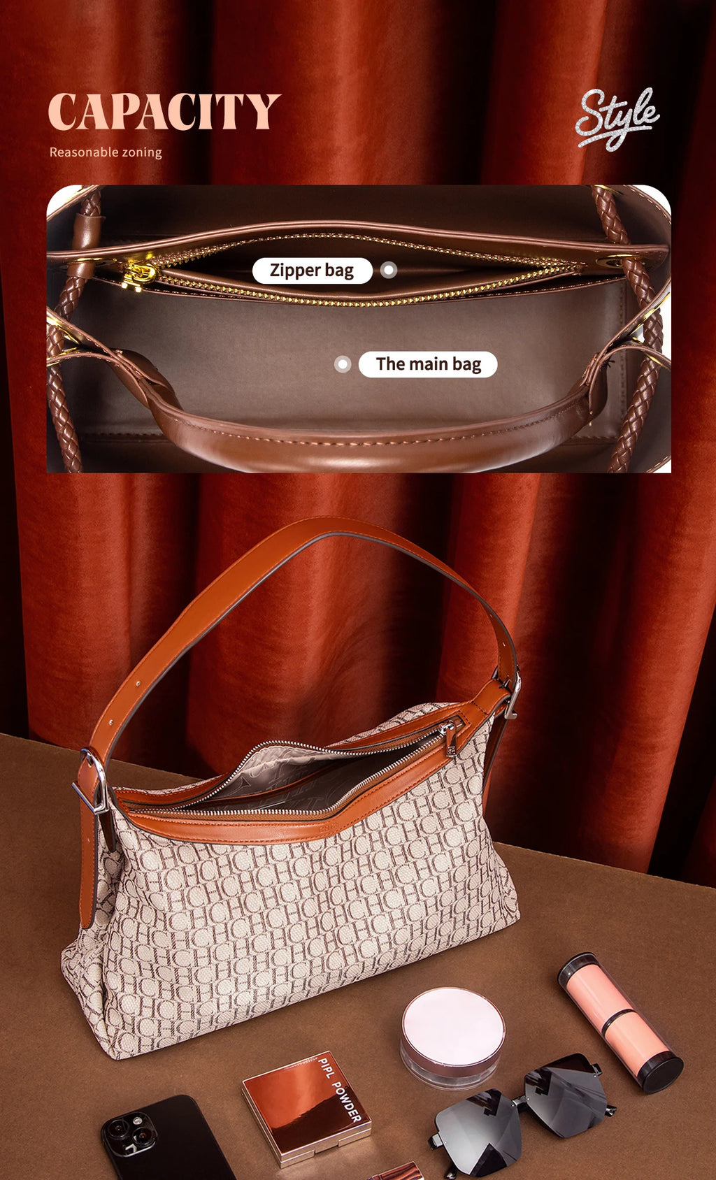 Bolso de mano para mujer, nuevo modelo otoño 2025, bolso tote minimalista negro, bolso de doble uso para ir al trabajo.