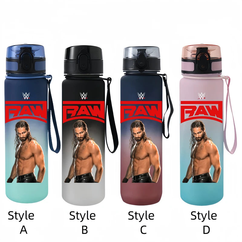 Vaso de agua portátil de 650 ml con personajes de anime y lucha libre.