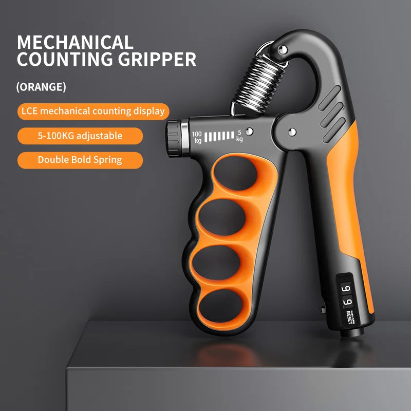 Fortalecedor de agarre para gimnasio, ejercitador de manos ajustable de 5 a 100 kg, fitness unisex, rehabilitación de dedos, entrenamiento de agarre de manos